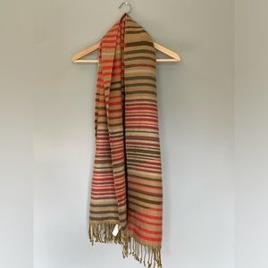 Roxy Boho Striped Fringe Scarf